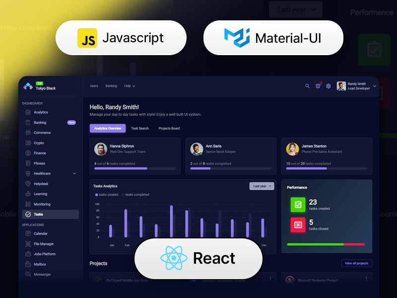 Tokyo Black Javascript Dashboard