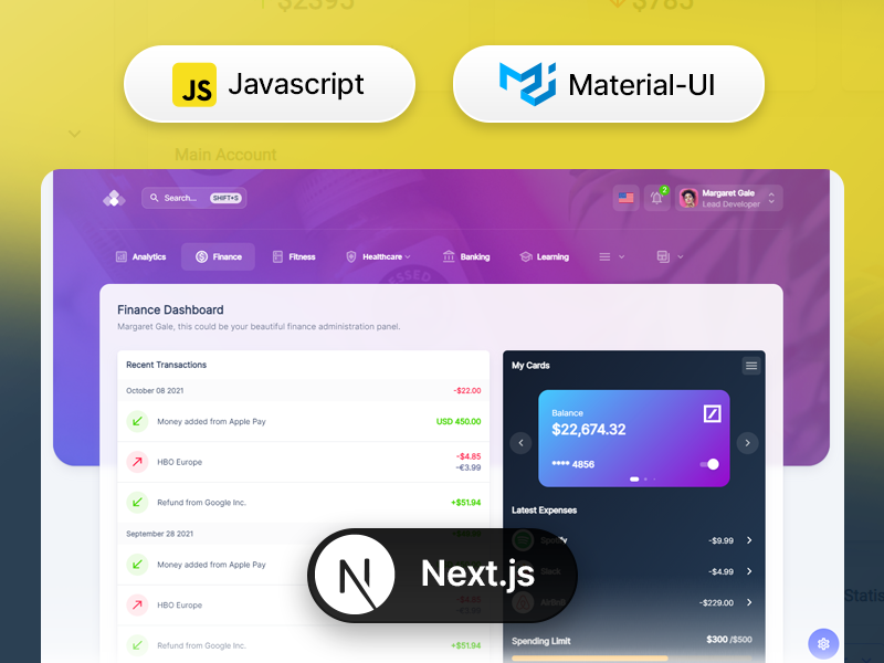 Tokyo White NextJS Javascript Dashboard