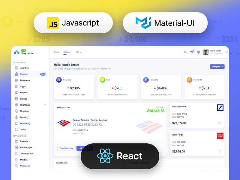 Tokyo White Javascript Dashboard